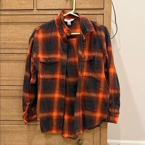 Old Navy Orange and Black The Boyfriend Shirt